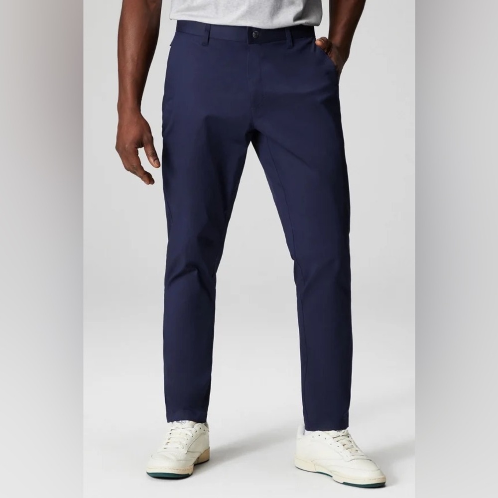 Fabletics The High Side Chino (Classic Fit) Deep Navy Blue 34 x 30